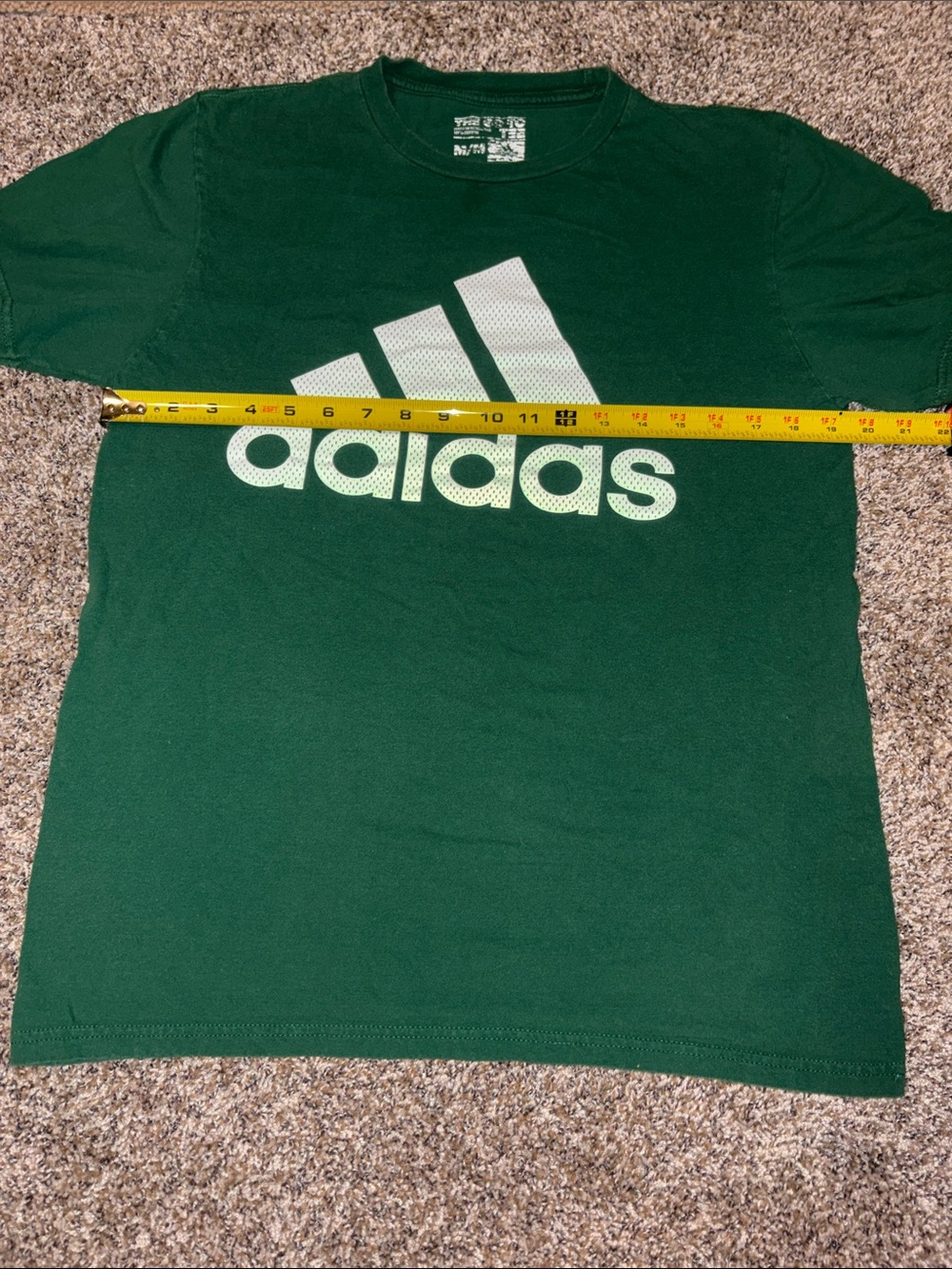 adidas Women’s Dark Green Tee with White Logo - Picture 4 of 6